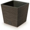 PROSPERPLAST Kvetináč FURU SQUARE LOW ECO WOOD 29,5cm kávový