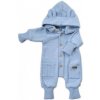 Kazum Detský pletený overálok s odopínacou kapucňou Baby blue Veľ. 80/86