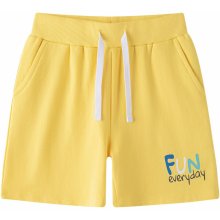 detské šortky FUN Everyday Pohodlné letné kraťasy pre chlapcov Žlté