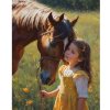 Diamantový obraz Dievčatko a kôň