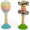 Bigjigs Toys Sada Rumba guľa modrá a rolničky zelené