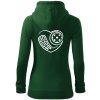 Florbal love - Mikina dámska trendy zipper s kapucňou - XL ( Fľaškovozelená )