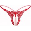 TINK Tatoo Lace Pearl G-String Red Otvorené nohavičky S/M