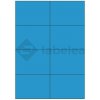 Labelea Samolepiace etikety 105x74 mm farebné papierové, na hárku A4, pre laserovú a atramentovú tlač, Farba etikiet Modrá, Počet hárkov v balení 100 EPY105074PB008S