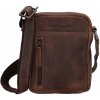Hide & stitches Japura malá unisex crossbody taška hnedá 18 cm