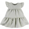 EEVI Dievčenské šaty s volánikmi Nature - khaki, veľ. 80, 80 (9-12m)
