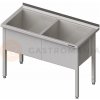 Nerezový veľkokapacitný dvojdrez na nohách 1500x600x850 mm, hĺbka: 400 mm | STALGAST, 981386150