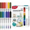 Fixky na zdobenie keramiky, skla a porcelánu Monami Ceramic Marker 480, 12 farieb, 1,4mm