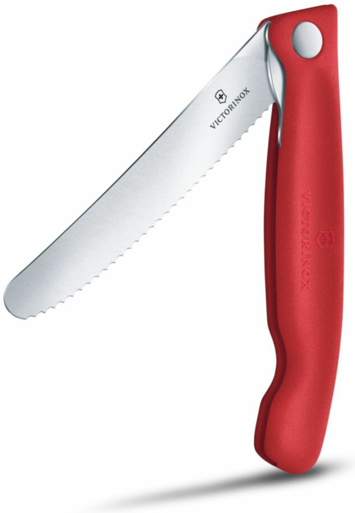 Victorinox Skládací svačinový nůž Swiss Classic, červený, vlnkované ostří 6.7831.FC1