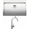 Blanco CLARON 700-IF/A nerez hodvábny lesk s excentrom PushControl 521634 + Blanco MIDA chróm 517742