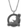 Oceľový prívesok Runic Raven - Severský havran - včetně řetízku 3mm/ 50 cm