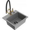 MEXEN/S MEXEN/S - Milo granitový drez 1-miska vrátane batérie Duo, šedá 6505-71-671701-57-B