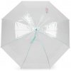 Deštník dámský vystřelovací průhledný mátový