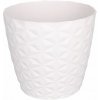 Plastkon Crystal Mat dekoratívny kvetináč bielý 16cm
