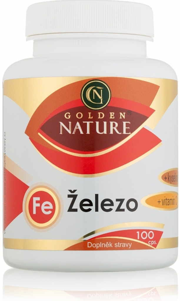 Golden Nature Železo + Kyselina listová + Vitamín C 100 ks od 10,5 € -  Heureka.sk