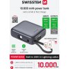 SWISSTEN POWER BANK SPACE 10000 mAh S INTEGROVANÝMI KÁBLAMI USB-C A LIGHTNING STRIEBORNÁ
