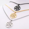 Blue Charlie pentagram satanský symbol Satan uctievanie Wicca Pentacle nerezová oceľ