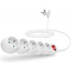 Connect IT prodlužovací kabel 230 V, 5 zásuvek, 3m, s vypínačem (bílý) CI-1285