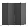 Paraván 4-dielny 228x172.5CM Skladací Zvukovo Izolačný Priečel Šedý