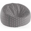 Sablio Sedací vak Cocoon Ružové bodky na šedej - 75 x 45 x 35 cm
