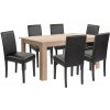 Leon 6+1 jedálenský set dub sonoma-čierna