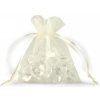 Darčekové vrecúško 9x11 cm organza - 10 ks 2 krémová svetlá