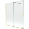 MEXEN/S - Velar Dvojkrídlová posuvná vaňová zástena 150 x 150 cm, transparent, zlatá kartáčovaná 896-150-000-01-55
