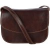 TALIANSKE Dámska kožená kabelka malá crossbody Talianska čokoládová Vera pelle Viera