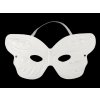 Karnevalová maska - škraboška na domaľovanie motýľ - biela
