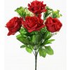 KYTICA RUŽA x9 ČERVENÁ 40cm