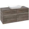 VILLEROY & BOCH Collaro závesná skrinka pod umývadlo na dosku (umývadlo v strede), 4 zásuvky, s LED osvetlením, 1200 x 500 x 548 mm, Stone Oak, C112B0RK