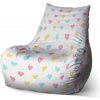 Sablio Sedací vak Bean Trojfarebné srdiečka - 100 x 90 x 45 cm