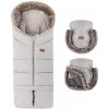 PETITE&MARS Set zimný fusak Arctic 4v1 + rukavice na kočík Furry Champagne Shower