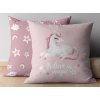 Dekoračná obliečka na vankúš - Ružový jednorožec