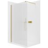 CERANO - Sprchová zástena Walk-in Onyx Cube Ľ/P - 8 mm - hranatá vzpera - zlatá kartáčovaná, ryhované sklo - 100x200 cm