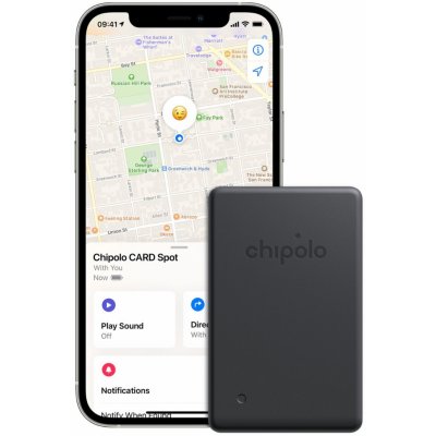 Chipolo CARD Spot– Chytrý vyhľadávač peňaženky, čierny CH-C21R-GY-R-EN