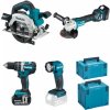 Makita DLX4154TJ Aku sada DHP484+DGA513+DHS661+DML815+(2x18V/2x5,0Ah)+(2x MAKPAC)