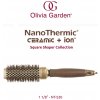 Olivia Garden Ceramic + Ion Nano Thermic Shaper Brush NTS-30 profesionální čtvercová foukací kefa 30 mm