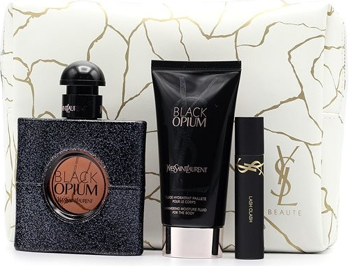 Yves Saint Laurent Opium Black Darčeková sada, parfumovaná voda 50 ml + Telové mlieko 50 ml + Riasenka 2ml + kozmetická taška