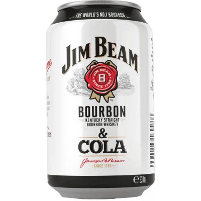 Jim Beam + Cola miešaný alkoholický nápoj 4,5% 330 ml (plech)