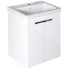 Sapho, ELLA umývadlová skrinka 56,5x65x43cm s umývadlom CITY, 2x dvierka, biela (70065), EL065-3030-01