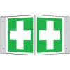 BZ PG707 Tabuľka uhlová prvá pomoc - plast 15x15 cm Zelená-Biela