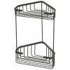 GEDY 2482-14 Smart dvojposchodová rohová polica 20 x 32,5 x 15,1 cm, čierna mat