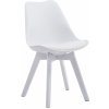 Design-Shop Borne V2 plast / koženka drevené nohy biele Biela