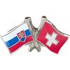 Odznak dvojvlajkový Slovensko-Švajčiarsko - strieborný