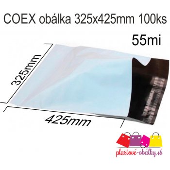 Plastové obálky COEX nepriehľadné Balenie: 100 ks balenie, Rozmer: 325 x 425 mm