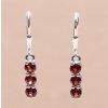 Nefertitis Náušnice strieborné s brúsenými granátmi Ag 925 014969 GT NF14307 - 1,2 cm, 2,1 g