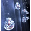 LED svetelná záclona guľôčky Santa Claus - 8 ks/3,8 m bílá studená