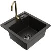 Mexen Vito, 1-komorový granitový drez 520x490x210 mm, zlatá batéria Telma, čierna-zlatá metalíza, 6503-75-670200-50-B