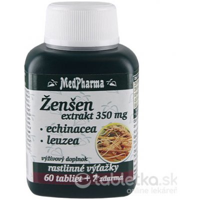 MedPharma ŽENŠEN 350 mg + Echinacea + Leuzea 60+7 tabliet